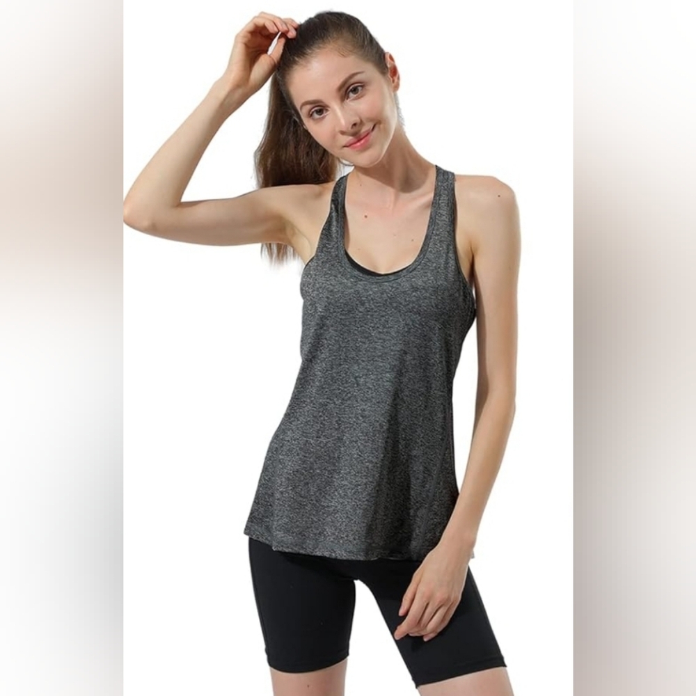 Women's Brand New Charcoal Gray Racerback Active Tank Top Size XL 🐈